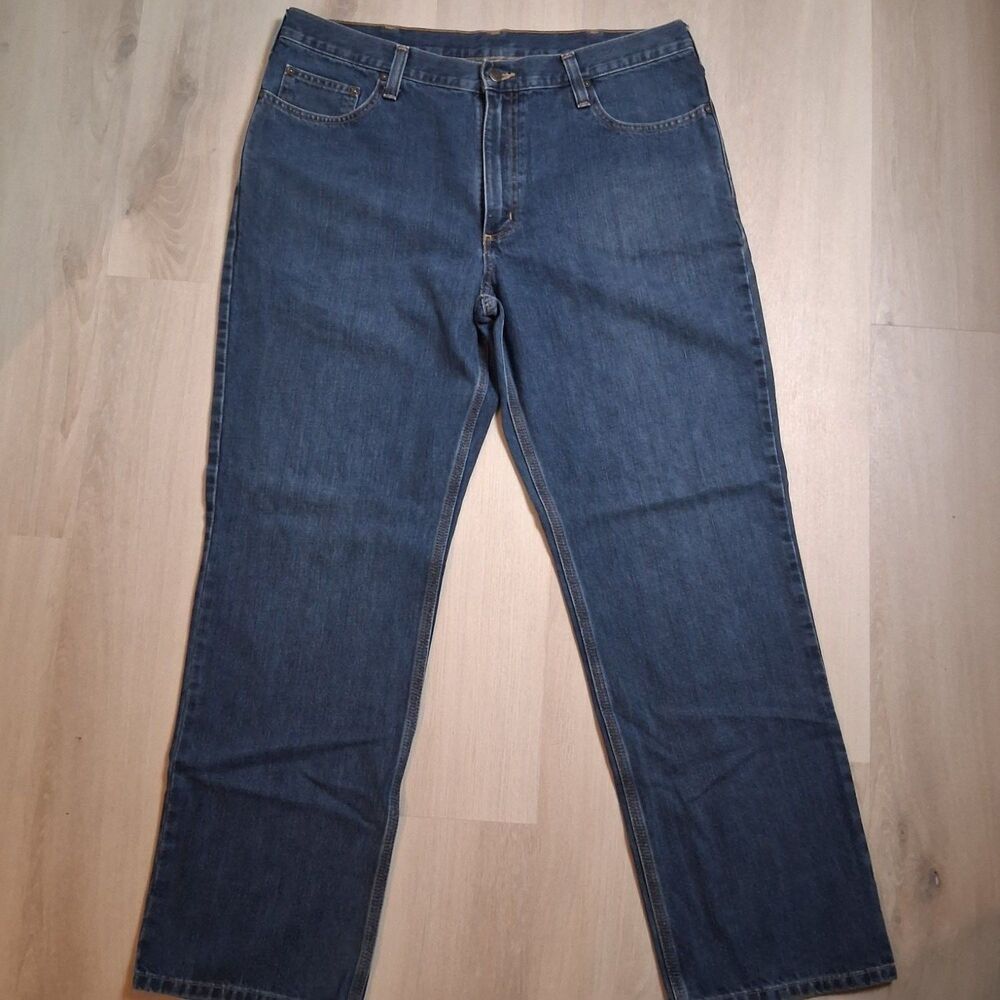Carhartt Relaxed Fit Straight Leg Jeans Mens 38x32 Blue Work